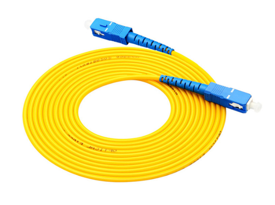 Yellow Dual Core Fiber Optic Patch Cord OM3 10 Gbps 4CH