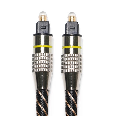 Buy Yellow TOSLINK Optical Audio Cable Nylon Braided OD4.0 Metal Plated Connector online manufacture