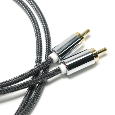Buy RCA Splendid Black Nylon Knited Aluminum Alloy Shell OD6.0 For soundbar HiFi luxury Car audio 1.5M online manufacture