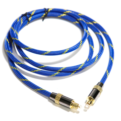 Buy Toslink Didital Optical Cable Plated Golden 4K Port woven Blue Rope Coaxial HiFi sound For Audiophile HiFi 1.2M 2M online manufacture