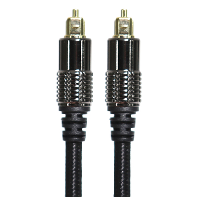 Buy TOSLINK Optical Audio Cable OD5.0 Blakc Knite Rope Plated Alloy Shell Gold Interface 0.8M 1.2M For Home theatre Soundbar online manufacture