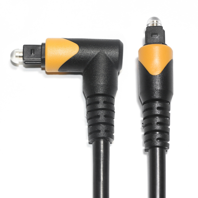 Buy Factory Outlet Toslink Optical Fiber Audio Cable Male Black Yellow PVC 90° Square toslink plastic optical cable online manufacture