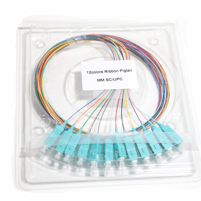 Buy Fiber Optic Patch Cord Blue SC&UPC 12Core Ribbon Pigtail Blue Port 09mm Gigabit Ethernet Speeds 1.5M 2M 3M online manufacture
