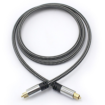 Buy Digital Optical Audio Toslink Braid Cable OD5.0 Plated Silver Aluminum Shell For Amplifier Soundbar 1.5M 3M 5M online manufacture