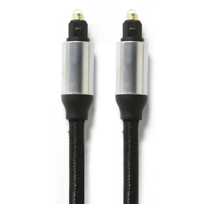 Buy Toslink Digital Optic Fiber Cable OD4.0 Braided Cable Plastic Plated Metal Shell Round Connector For Soundbar CD Player online manufacture