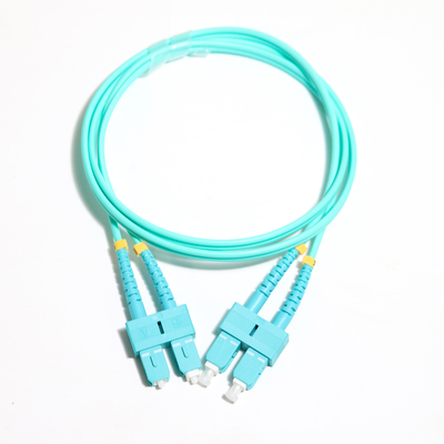 Buy Duplex Multimode Wathet Fiber Patch Cord SU-UPC Ject 50 / 125um LSZH Jacket 3.0mm OM3 online manufacture