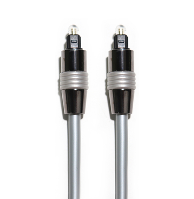 Buy Toslink Cable Optical Fiber  OD5.0 Silver Rope Plated Aluminum Ink Black Shell For Amplifier Soundbar 1.5M 3M 5M online manufacture