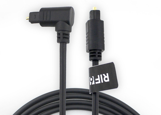 Buy Gold Plated 4.0mm 90 Degree Optical Cable , Toslink Audio Optical Fibre Cable online manufacture
