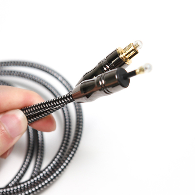 TOSLINK OD6.0mm Digital Optical Fiber Audio Cable Black Zinc Alloy Plastic Wire