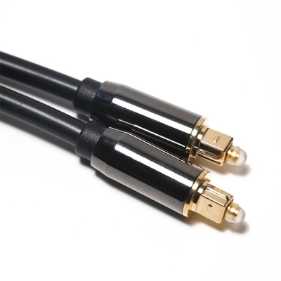 Professional Toslink plastic optical cable Black nylon braid Fiber Optical Digital Audio Cable With Gold Plated