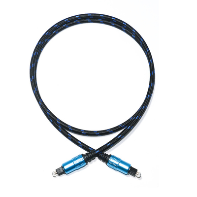 TOSLINK Optical Audio Digital Cable Plated Round Ject Knited Rope Hifi Sound For Home Theater 1.8M 2M