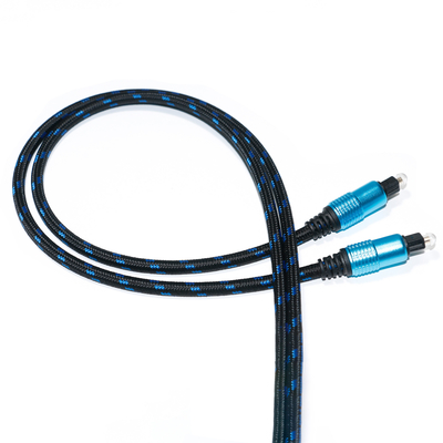 TOSLINK Optical Audio Digital Cable Plated Round Ject Knited Rope Hifi Sound For Home Theater 1.8M 2M