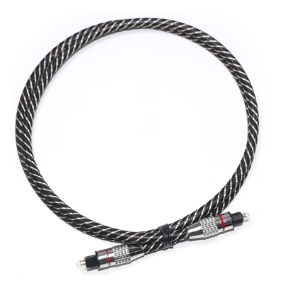 Red&Toslink Digital Audio Cable Nylon Braided Textured Rope OD4.0 Metal Plated Connector 1.2M 1.5M 2M 3M