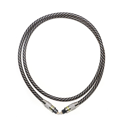 Yellow TOSLINK Optical Audio Cable Nylon Braided OD4.0 Metal Plated Connector