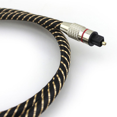 Toslink Optic Digital Cable Nylon Braided Metal Shell Red Ring Connector HiFi SPDIF 1M - 10M For SoundBar