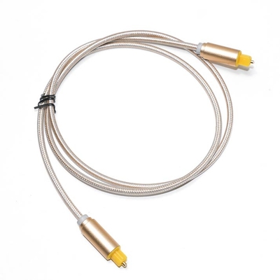 Toslink Knited Rope With Plated Frosted Metal Shell OD4.0 Plug For Car Speaker Digital Cable Soundbar