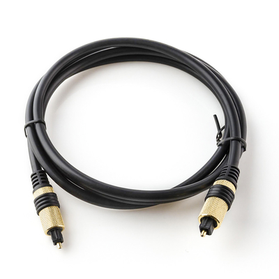 Toslink Digital Audio Optical Fiber Cable PVC Plated Golden Shell Metal Socket Yellow For Home Theatre  CD TV