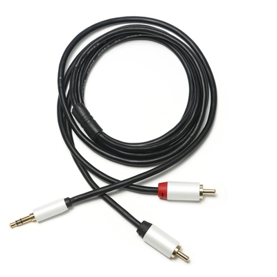 3.5 mm Digital Audio Cable 2/1 White Plated Metal Shell Golden Connector 1M 2M 3M RCA For Soundbar Car Audio
