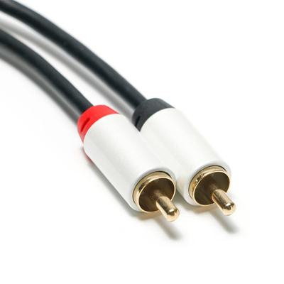 3.5 mm Digital Audio Cable 2/1 White Plated Metal Shell Golden Connector 1M 2M 3M RCA For Soundbar Car Audio