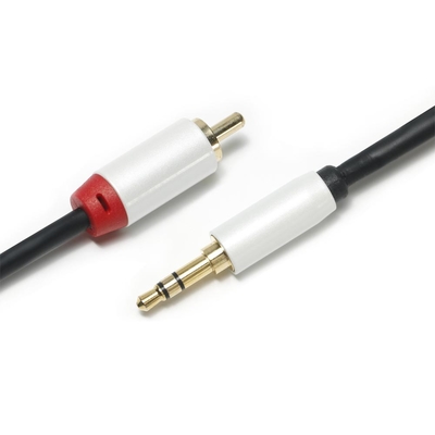 3.5 mm Digital Audio Cable 2/1 White Plated Metal Shell Golden Connector 1M 2M 3M RCA For Soundbar Car Audio