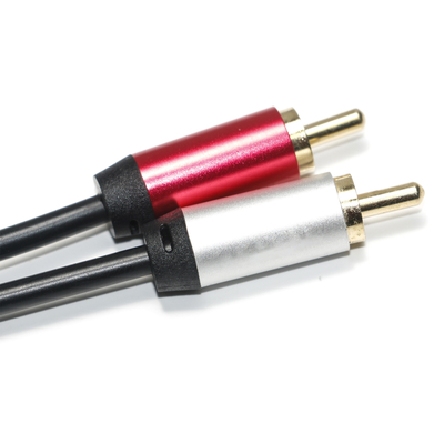 Digital Audio Cable 3.5MM 2/1 Black PVC White Red Plated Aluminum Alloy Golden Connector For Car Audio