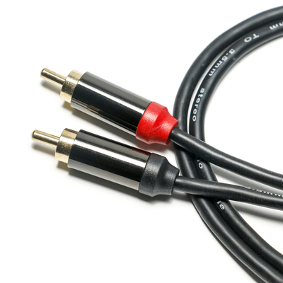RCA Digital Audio Cable Plated Metal Shell Black PVC cover 3.5mm Length 1.25M Golden Connector For Car audio