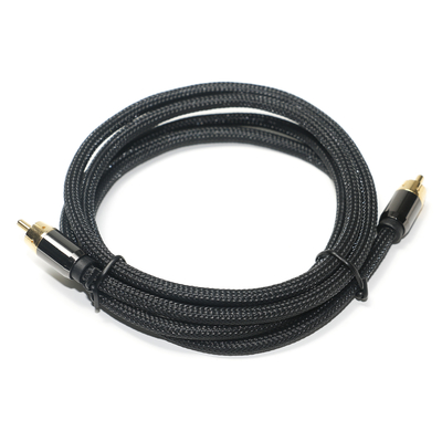 RCA Digital Audio Cable 3.5MM Knit nylon Rope Plated Aluminum Alloy Shell Golden Connector Premium Quality For Soundbar