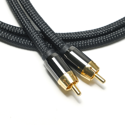 RCA Digital Audio Cable 3.5MM Knit nylon Rope Plated Aluminum Alloy Shell Golden Connector Premium Quality For Soundbar