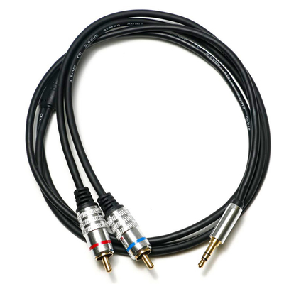 Factory oulet RCA 3.5MM Audio Cable Red Blue Rim PCV Cover Plated Alloy For CD TV Soundbar