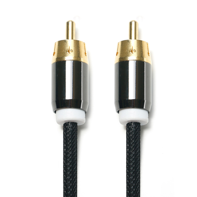 RCA 3.5MM Digital Audio Cable 2/1 Knit Rope Plated Golden Port For Soundbar Car Audio