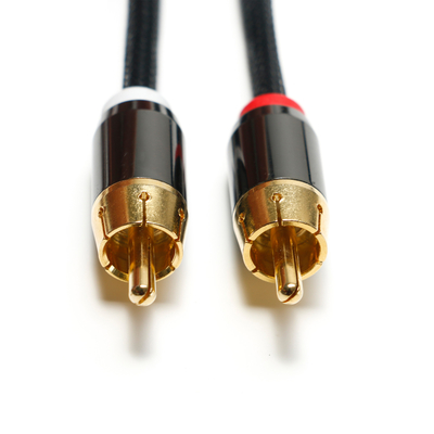 RCA 3.5MM Digital Audio Cable 2/1 Knit Rope Plated Golden Port For Soundbar Car Audio