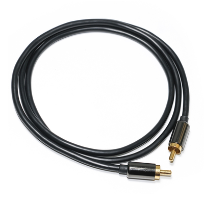 RCA Digital Audio Cable 3.5mm Output 1/1 Double Male Plate Metal Black PVC Aluminum Alloy 1.2M For Sound bar Car Audio