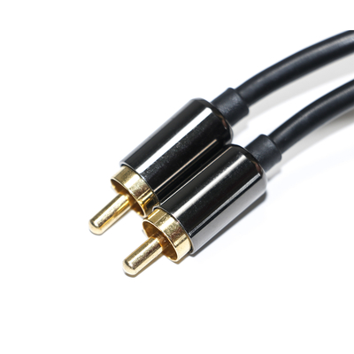 RCA Digital Audio Cable 3.5mm Output 1/1 Double Male Plate Metal Black PVC Aluminum Alloy 1.2M For Sound bar Car Audio