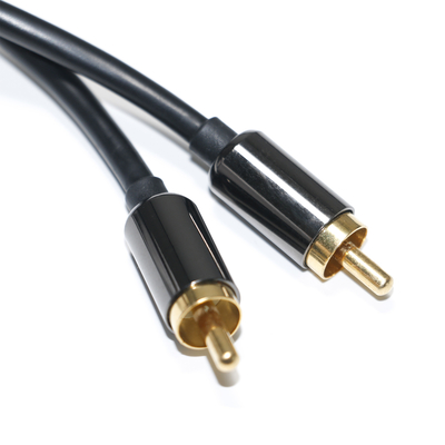 RCA Digital Audio Cable 3.5mm Output 1/1 Double Male Plate Metal Black PVC Aluminum Alloy 1.2M For Sound bar Car Audio