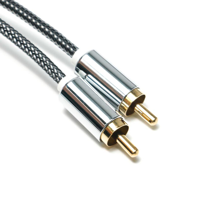 RCA Splendid Black Nylon Knited Aluminum Alloy Shell OD6.0 For soundbar HiFi luxury Car audio 1.5M