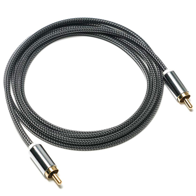RCA Splendid Black Nylon Knited Aluminum Alloy Shell OD6.0 For soundbar HiFi luxury Car audio 1.5M