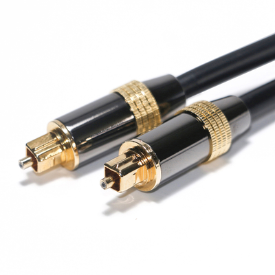 Toslink Digital Cable OB6.0 PVC Rope Plated Black Metal Rim Golden Interface 1.2M 2M
