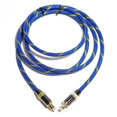 Toslink Didital Optical Cable Plated Golden 4K Port woven Blue Rope Coaxial HiFi sound For Audiophile HiFi 1.2M 2M