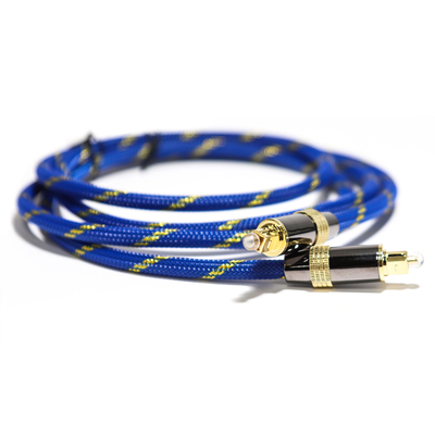 Toslink Didital Optical Cable Plated Golden 4K Port woven Blue Rope Coaxial HiFi sound For Audiophile HiFi 1.2M 2M