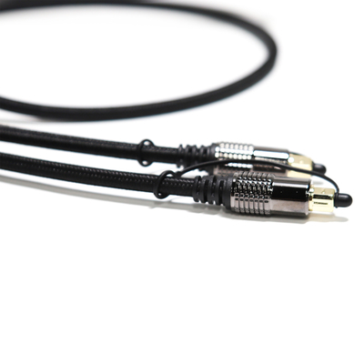 TOSLINK Optical Audio Cable OD5.0 Blakc Knite Rope Plated Alloy Shell Gold Interface 0.8M 1.2M For Home theatre Soundbar