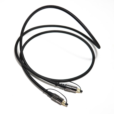 TOSLINK Optical Audio Cable OD5.0 Blakc Knite Rope Plated Alloy Shell Gold Interface 0.8M 1.2M For Home theatre Soundbar