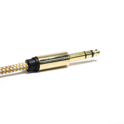 Guita String RCA Audio Cable 6.35MM Knited Rope Fine Metal Interface 0.8M