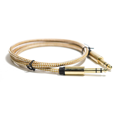 Guita String RCA Audio Cable 6.35MM Knited Rope Fine Metal Interface 0.8M