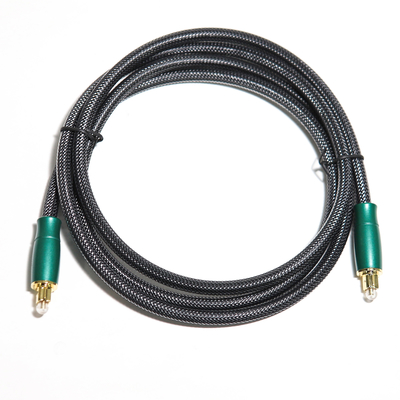 Factory Outlet Digital Optical Audio Cable Olive Green Metal Shell With Woven Net 0.8M 1.2M