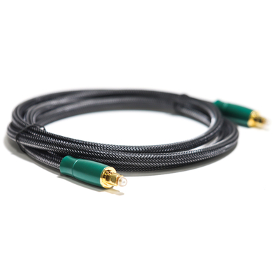 Factory Outlet Digital Optical Audio Cable Olive Green Metal Shell With Woven Net 0.8M 1.2M