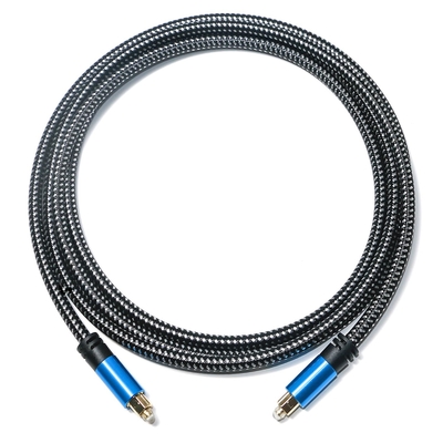 Toslink Audio Cable Blue Digital Optical Fiber Cable Toslink Cable Aluminum Alloy Metal Shell Nylon Braid