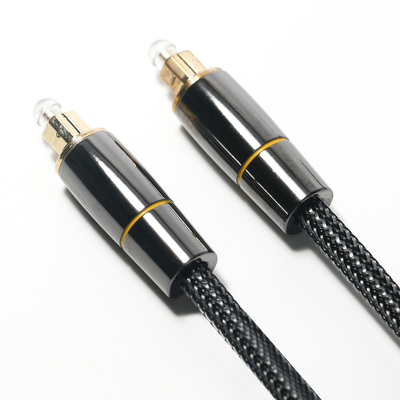 Toslink Toslink Optical Fiber Cable Nylon Woven net Plated Copper Gold Rim Connector 1.2M for subwoofer speaker