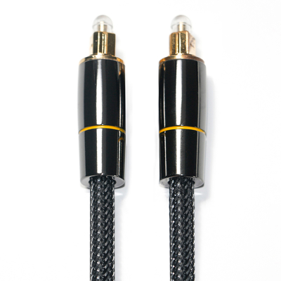 Toslink Toslink Optical Fiber Cable Nylon Woven net Plated Copper Gold Rim Connector 1.2M for subwoofer speaker
