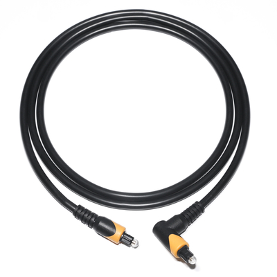 Factory Outlet Toslink Optical Fiber Audio Cable Male Black Yellow PVC 90° Square toslink plastic optical cable