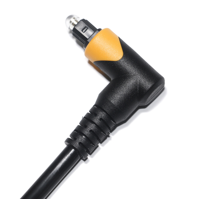 Factory Outlet Toslink Optical Fiber Audio Cable Male Black Yellow PVC 90° Square toslink plastic optical cable